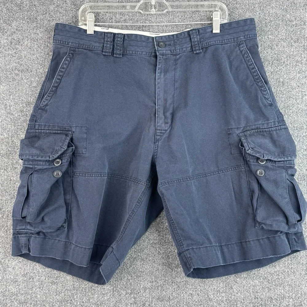 Polo Ralph Lauren Cargo Shorts Mens 38 Navy Heavy Utility Pockets Casual Y2K